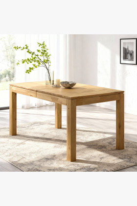 Masszív nyitható tölgy étkezőasztal 120x80 cm, natúr színű